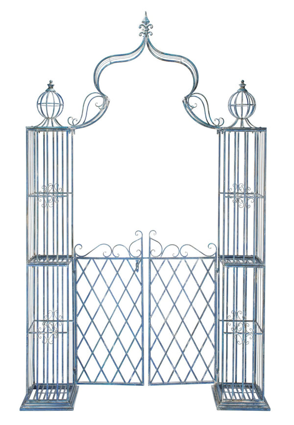 Safavieh BEATRIX Arbor - Victorian Elegance for Your Garden with Durable Iron Support for Climbing Vines Mossy Blue / - PAT5012C