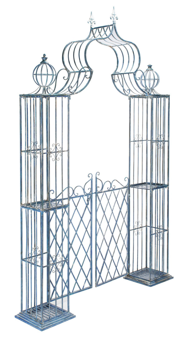 Safavieh BEATRIX Arbor - Victorian Elegance for Your Garden with Durable Iron Support for Climbing Vines Mossy Blue / - PAT5012C