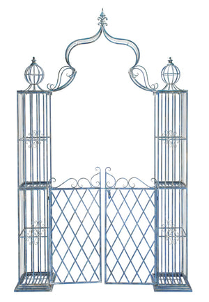 Safavieh BEATRIX Arbor - Victorian Elegance for Your Garden with Durable Iron Support for Climbing Vines Mossy Blue / - PAT5012C