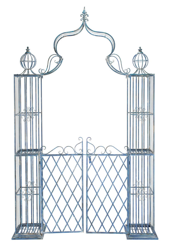 Safavieh BEATRIX Arbor - Victorian Elegance for Your Garden with Durable Iron Support for Climbing Vines Mossy Blue / - PAT5012C
