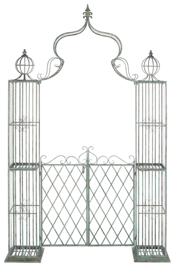 Safavieh BEATRIX Arbor - Victorian Elegance for Your Garden with Durable Iron Support for Climbing Vines Antique Dark Green / - PAT5012D