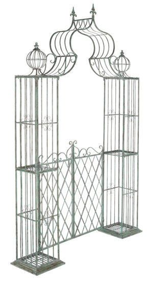Safavieh BEATRIX Arbor - Victorian Elegance for Your Garden with Durable Iron Support for Climbing Vines Antique Dark Green / - PAT5012D
