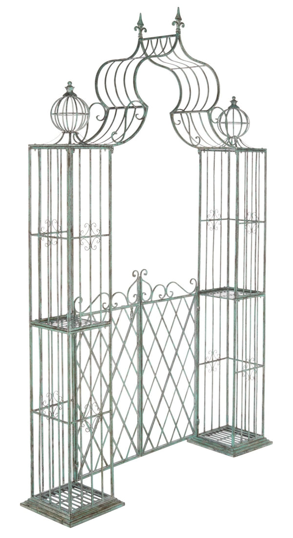 Safavieh BEATRIX Arbor - Victorian Elegance for Your Garden with Durable Iron Support for Climbing Vines Antique Dark Green / - PAT5012D