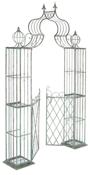 Safavieh BEATRIX Arbor - Victorian Elegance for Your Garden with Durable Iron Support for Climbing Vines Antique Dark Green / - PAT5012D