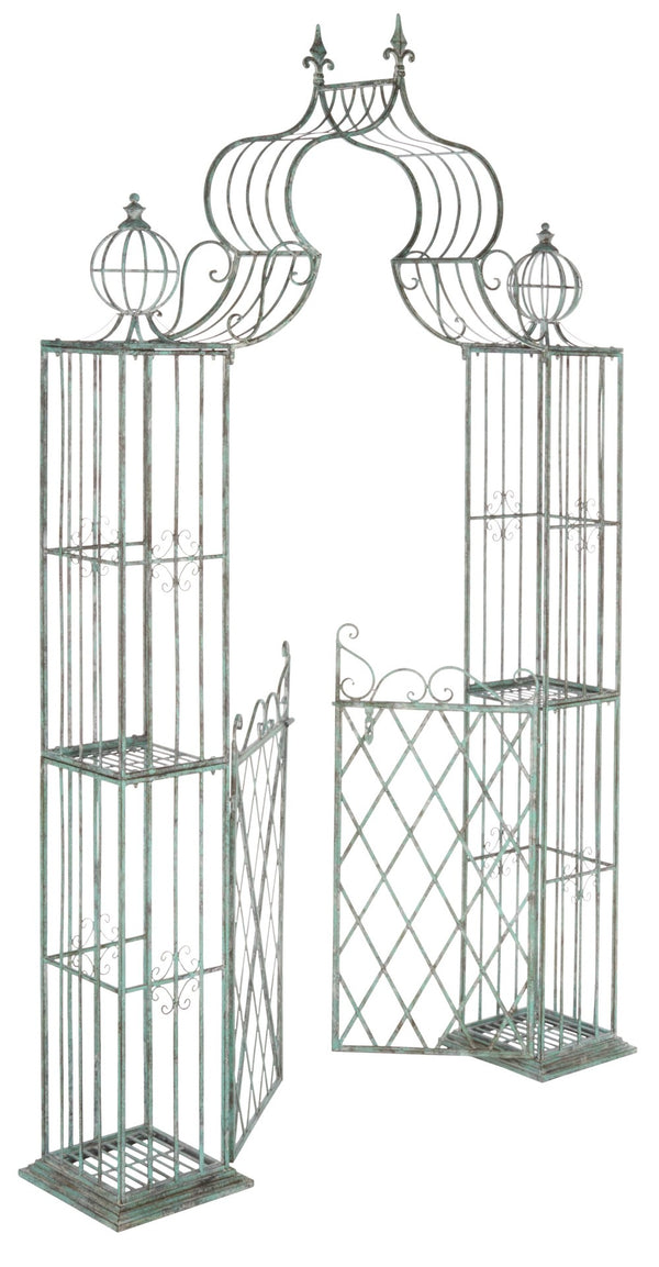 Safavieh BEATRIX Arbor - Victorian Elegance for Your Garden with Durable Iron Support for Climbing Vines Antique Dark Green / - PAT5012D