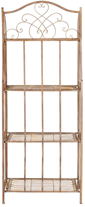 Safavieh AMARIS 4-Tier Shelf – Elegant Wrought Iron Display Stand for Outdoor Plants and Décor Essentials Rusty Orange / - PAT5014A