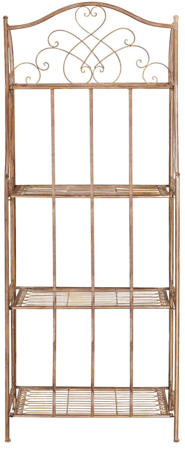 Safavieh AMARIS 4-Tier Shelf – Elegant Wrought Iron Display Stand for Outdoor Plants and Décor Essentials Rusty Orange / - PAT5014A