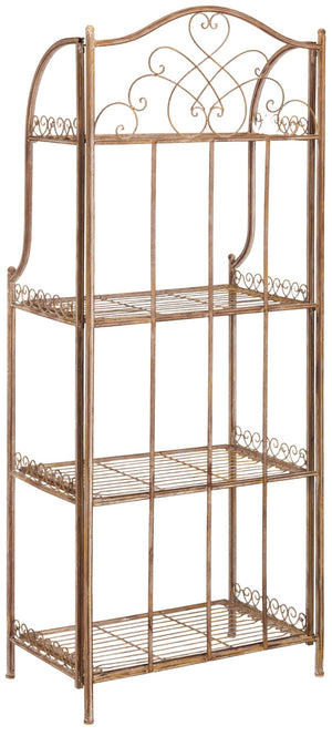 Safavieh AMARIS 4-Tier Shelf – Elegant Wrought Iron Display Stand for Outdoor Plants and Décor Essentials Rusty Orange / - PAT5014A