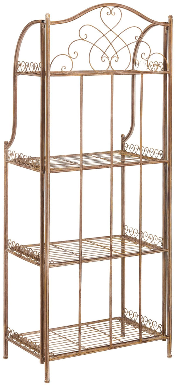 Safavieh AMARIS 4-Tier Shelf – Elegant Wrought Iron Display Stand for Outdoor Plants and Décor Essentials Rusty Orange / - PAT5014A