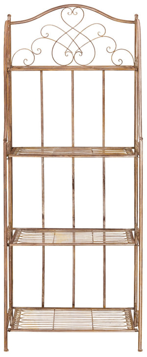 Safavieh AMARIS 4-Tier Shelf – Elegant Wrought Iron Display Stand for Outdoor Plants and Décor Essentials Rusty Orange / - PAT5014A