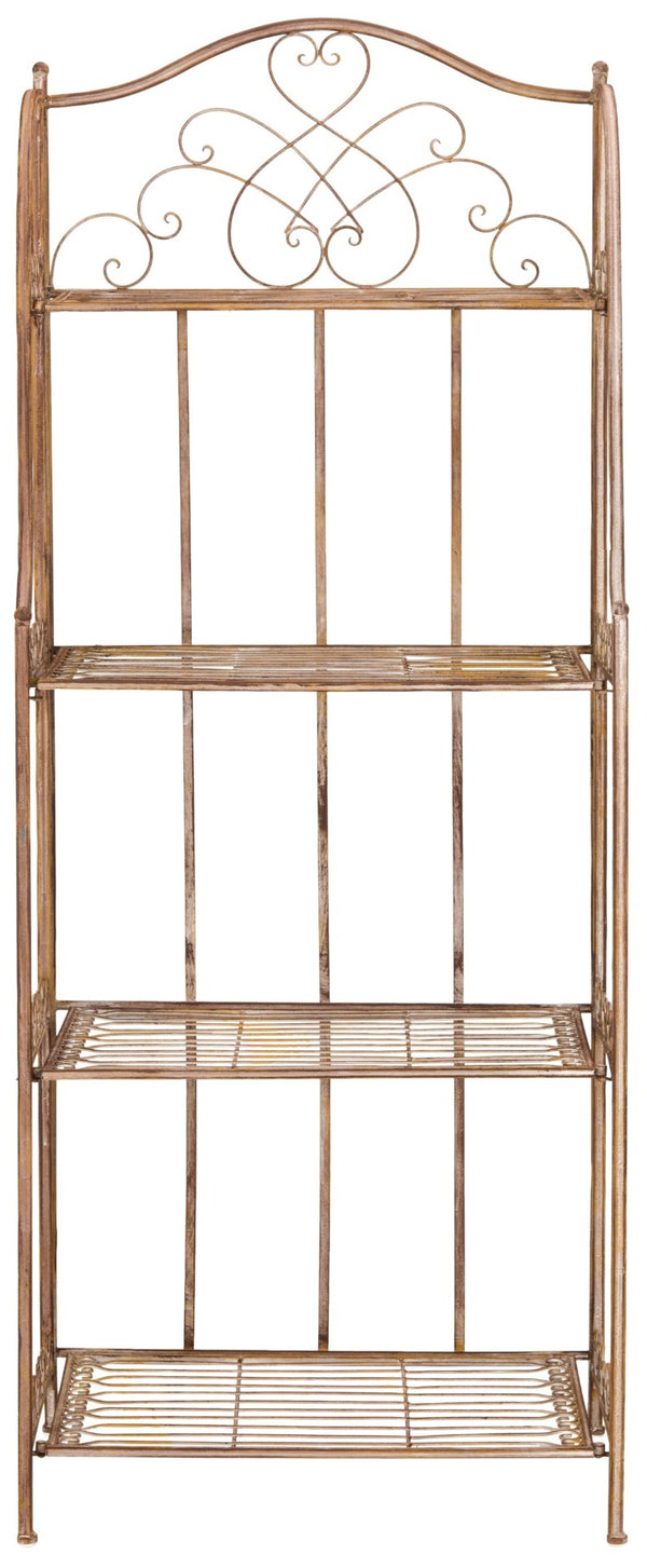 Safavieh AMARIS 4-Tier Shelf – Elegant Wrought Iron Display Stand for Outdoor Plants and Décor Essentials Rusty Orange / - PAT5014A