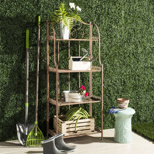 Safavieh AMARIS 4-Tier Shelf – Elegant Wrought Iron Display Stand for Outdoor Plants and Décor Essentials Rusty Orange / - PAT5014A