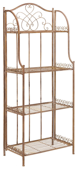 Safavieh AMARIS 4-Tier Shelf – Elegant Wrought Iron Display Stand for Outdoor Plants and Décor Essentials Rusty Orange / - PAT5014A