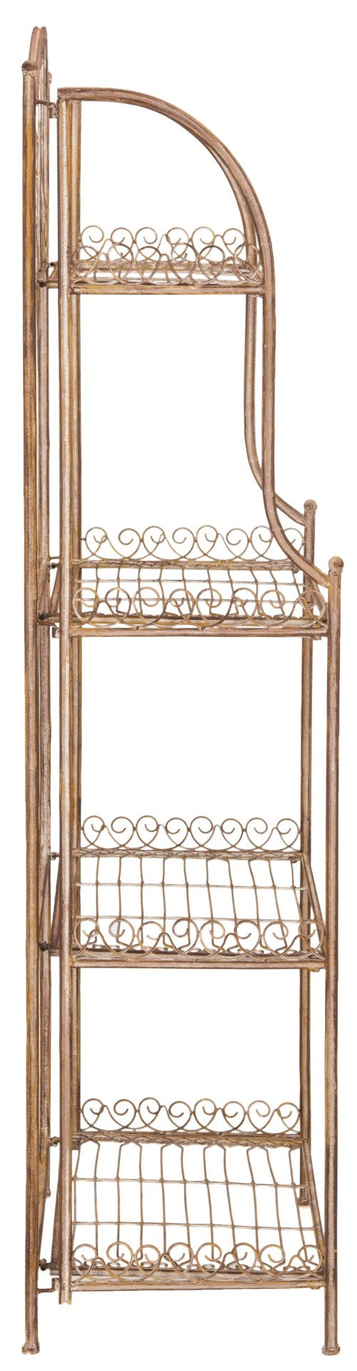 Safavieh AMARIS 4-Tier Shelf – Elegant Wrought Iron Display Stand for Outdoor Plants and Décor Essentials Rusty Orange / - PAT5014A