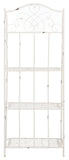 Safavieh Amaris Wrought Iron  4 Tier Outdoor Bakers Rack Antique White PAT5014B