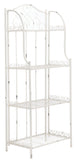 Safavieh Amaris Wrought Iron  4 Tier Outdoor Bakers Rack Antique White PAT5014B