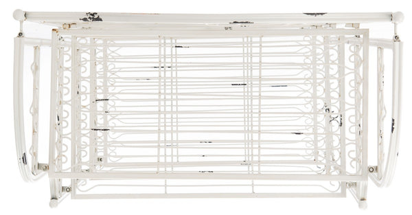 Safavieh Amaris Wrought Iron  4 Tier Outdoor Bakers Rack Antique White PAT5014B