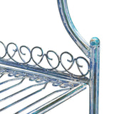 Safavieh Amaris Wrought Iron  4 Tier Outdoor Bakers Rack Antique Blue PAT5014C