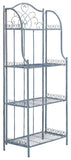 Safavieh Amaris Wrought Iron  4 Tier Outdoor Bakers Rack Antique Blue PAT5014C