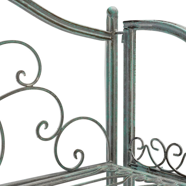 Safavieh AMARIS 4-Tier Shelf – Elegant Wrought Iron Display Stand for Outdoor Plants and Décor Essentials Antique Dark Green / - PAT5014D