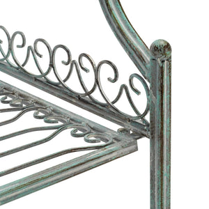 Safavieh AMARIS 4-Tier Shelf – Elegant Wrought Iron Display Stand for Outdoor Plants and Décor Essentials Antique Dark Green / - PAT5014D