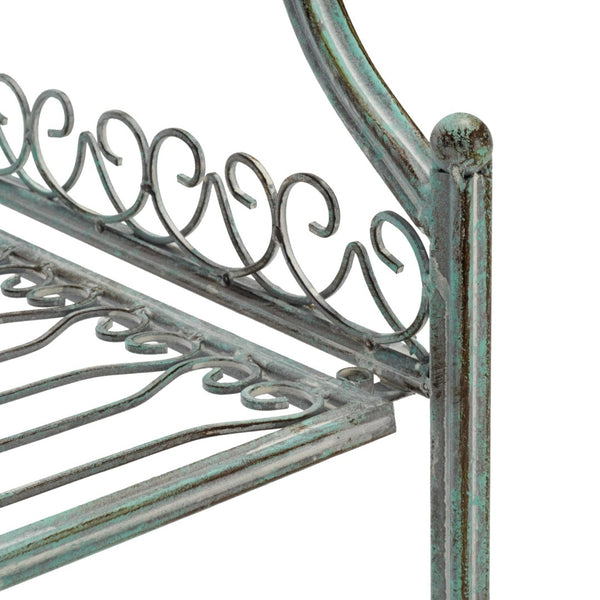 Safavieh AMARIS 4-Tier Shelf – Elegant Wrought Iron Display Stand for Outdoor Plants and Décor Essentials Antique Dark Green / - PAT5014D