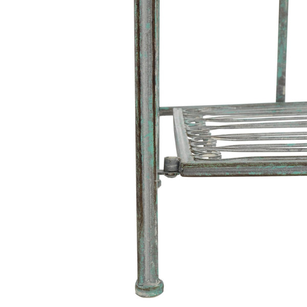 Safavieh AMARIS 4-Tier Shelf – Elegant Wrought Iron Display Stand for Outdoor Plants and Décor Essentials Antique Dark Green / - PAT5014D