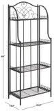 Safavieh Amaris Wrought Iron  4 Tier Outdoor Bakers Rack Black PAT5014E