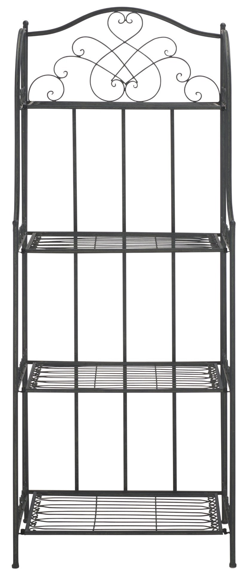 Safavieh AMARIS 4-Tier Shelf – Elegant Wrought Iron Display Stand for Outdoor Plants and Décor Essentials Black PAT5014E