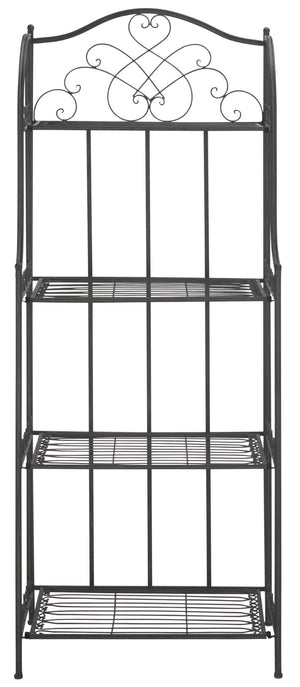 Safavieh Amaris Wrought Iron  4 Tier Outdoor Bakers Rack Black PAT5014E