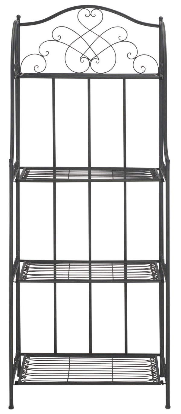 Safavieh Amaris Wrought Iron  4 Tier Outdoor Bakers Rack Black PAT5014E