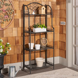 Safavieh Amaris Wrought Iron  4 Tier Outdoor Bakers Rack Black PAT5014E