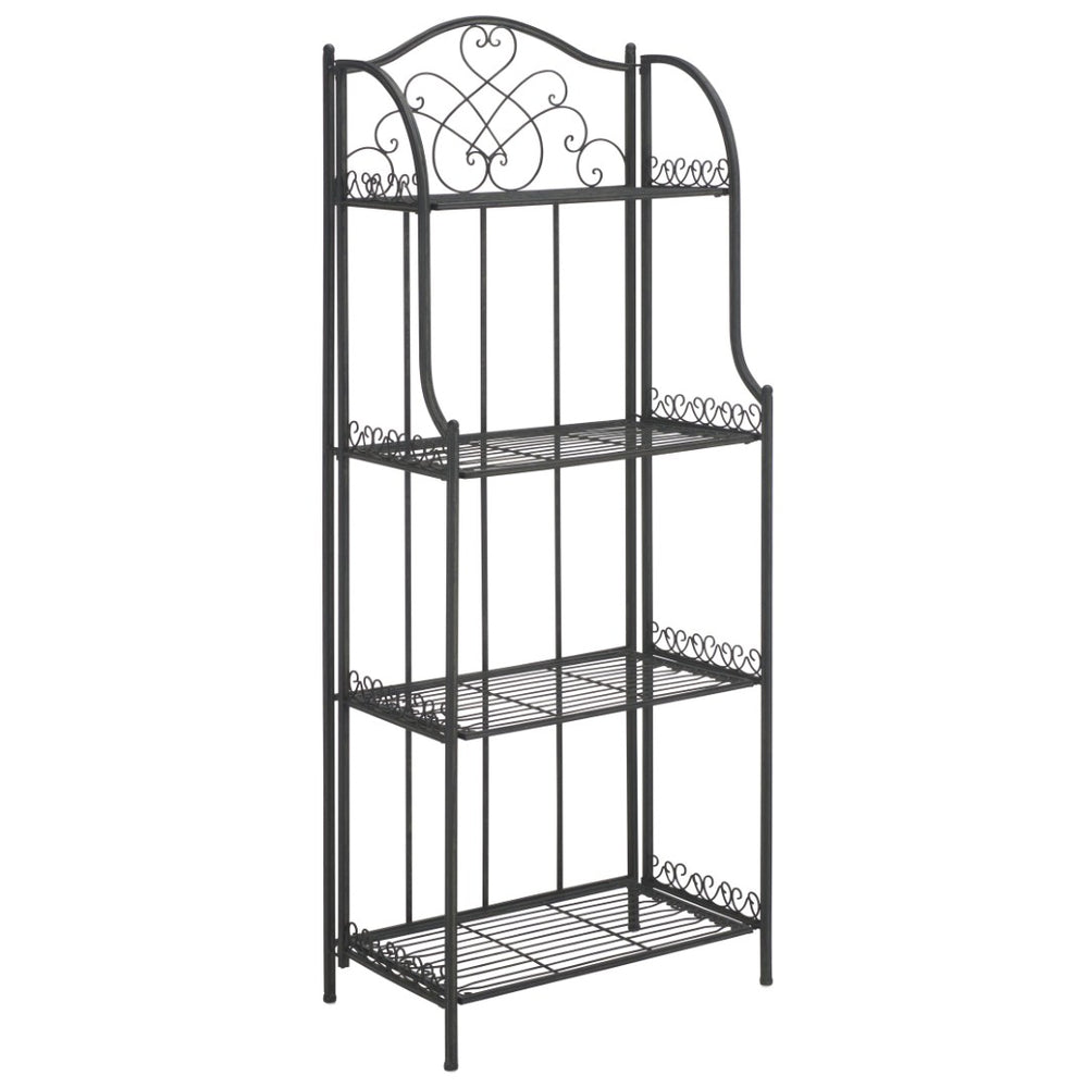 Safavieh AMARIS 4-Tier Shelf – Elegant Wrought Iron Display Stand for Outdoor Plants and Décor Essentials Black PAT5014E
