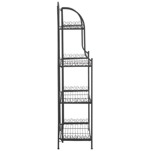 Safavieh Amaris Wrought Iron  4 Tier Outdoor Bakers Rack Black PAT5014E