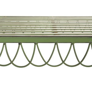 Safavieh ARONA Antique Green Metal Bench - Timeless New Orleans Charm for Your Outdoor Space, Durable & Stylish PAT5015A
