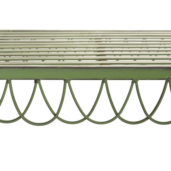 Safavieh ARONA Antique Green Metal Bench - Timeless New Orleans Charm for Your Outdoor Space, Durable & Stylish PAT5015A