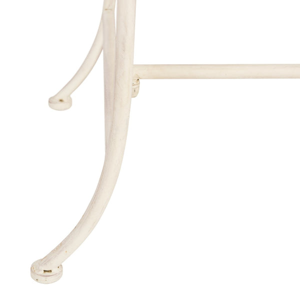 Safavieh ADINA Victorian-Inspired Metal Bench with Wrought-Iron Scrollwork for Elegant Outdoor Spaces Distressed White / - PAT5016A