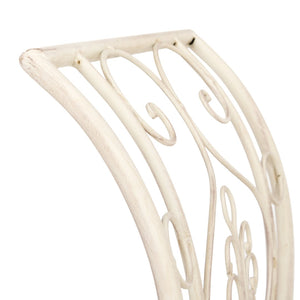 Safavieh ADINA Victorian-Inspired Metal Bench with Wrought-Iron Scrollwork for Elegant Outdoor Spaces Distressed White / - PAT5016A