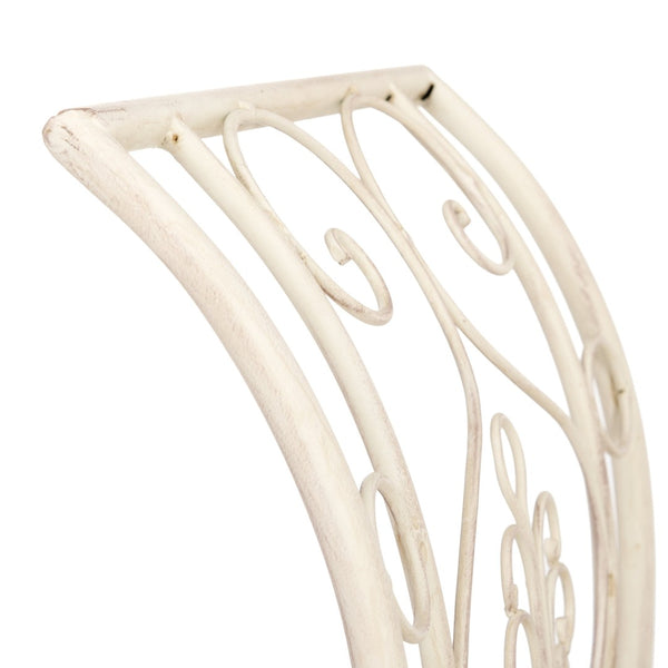 Safavieh ADINA Victorian-Inspired Metal Bench with Wrought-Iron Scrollwork for Elegant Outdoor Spaces Distressed White / - PAT5016A