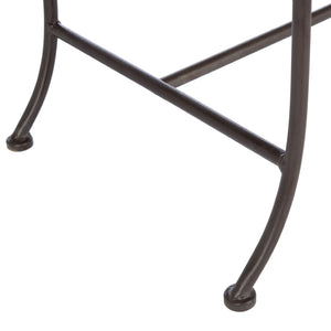 Safavieh ADINA Victorian-Inspired Metal Bench with Wrought-Iron Scrollwork for Elegant Outdoor Spaces Rustic Brown PAT5016B