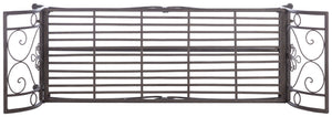 Safavieh ADINA Victorian-Inspired Metal Bench with Wrought-Iron Scrollwork for Elegant Outdoor Spaces Rustic Brown PAT5016B