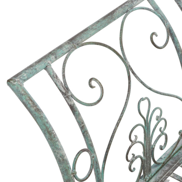 Safavieh ADINA Victorian-Inspired Metal Bench with Wrought-Iron Scrollwork for Elegant Outdoor Spaces Antique Dark Green / - PAT5016D