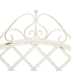 Safavieh ABNER Elegant Parisian Inspired Garden Bench with Delicate Scrollwork for Outdoor Living Spaces Antique White PAT5017A
