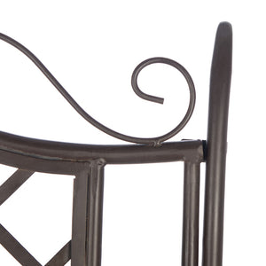 Safavieh ABNER Elegant Parisian Inspired Garden Bench with Delicate Scrollwork for Outdoor Living Spaces Rustic Brown PAT5017B