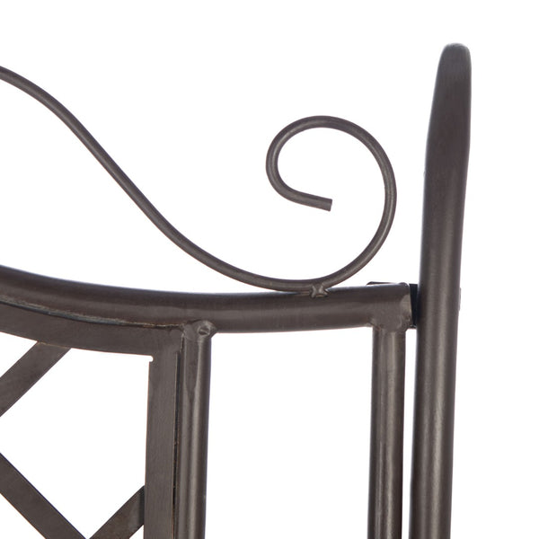 Safavieh ABNER Elegant Parisian Inspired Garden Bench with Delicate Scrollwork for Outdoor Living Spaces Rustic Brown PAT5017B
