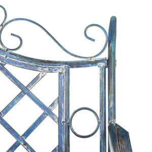 Safavieh ABNER Elegant Parisian Inspired Garden Bench with Delicate Scrollwork for Outdoor Living Spaces Mossy Blue / - PAT5017C