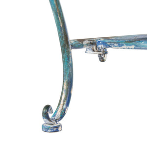 Safavieh ABNER Elegant Parisian Inspired Garden Bench with Delicate Scrollwork for Outdoor Living Spaces Mossy Blue / - PAT5017C