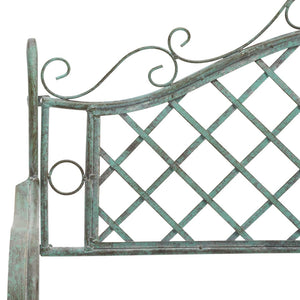 Safavieh Abner Wrought Iron 45.75 Inch W Outdoor Garden Bench XII23 Antique Green Iron PAT5017D