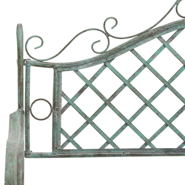 Safavieh Abner Wrought Iron 45.75 Inch W Outdoor Garden Bench XII23 Antique Green Iron PAT5017D