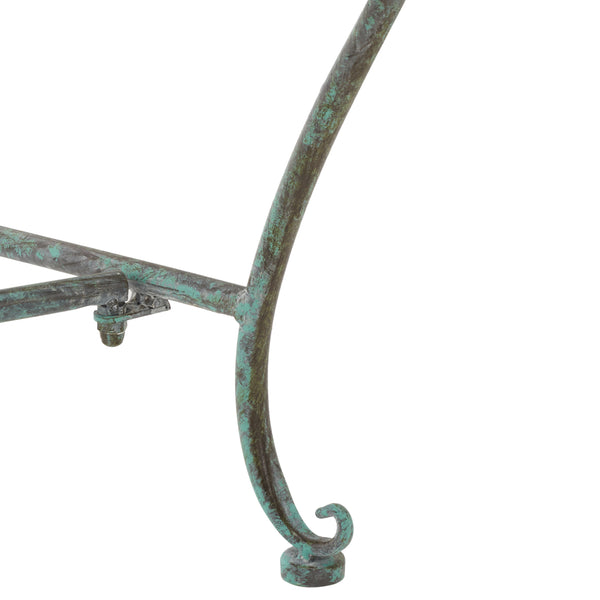 Safavieh Abner Wrought Iron 45.75 Inch W Outdoor Garden Bench XII23 Antique Green Iron PAT5017D